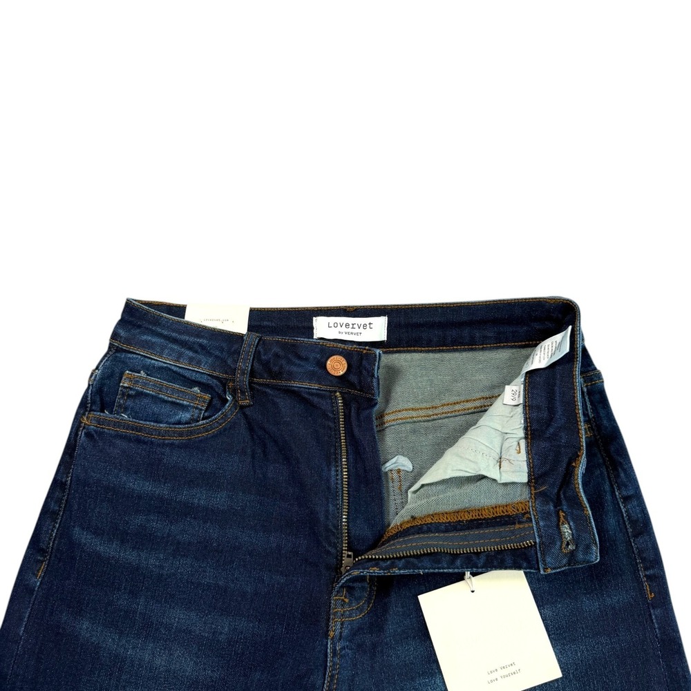 Lovervet by Vervet 90s Vintage Loose Wide Leg Jeans Sz 29/9 Dark Wash High Rise - Picture 3 of 10